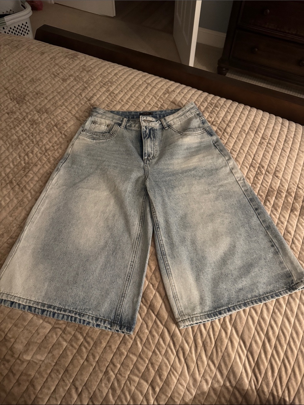 Micas - Denim Metallic Wide Leg Shorts